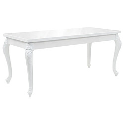 vidaXL Table à manger 179x89x81 cm Blanc brillant