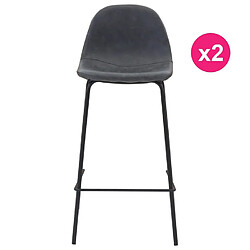 Lot de 2 Chaises de Bar Noir Vieilli KosyForm