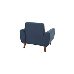 Avis Miliboo Fauteuil design tissu bleu et bois foncé EKTOR