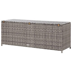 Acheter Helloshop26 Coffre boîte meuble de jardin rangement gris 150 x 50 x 60 cm résine tressée 02_0013086