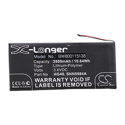 vhbw Li-Polymère batterie 2800mAh (3.8V) pour téléphone portable mobil smartphone Motorola Moto XT1681, XT1683, XT1684, XT1685, XT1686, XT1687 