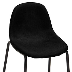 vidaXL Chaises de bar lot de 6 noir tissu pas cher