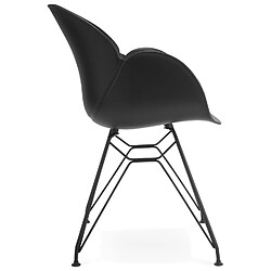 Acheter Alterego Chaise design 'SATELIT' noire style industriel avec pieds en métal noir