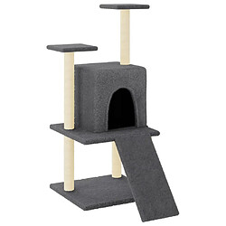 Arbre à chat avec griffoirs,niche pour chat en sisal gris foncé 110 cm -MN97201