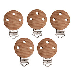 Tétine Attache Sucettes Accroche Tétine bois 5pcs Attache Tétine en Bois Sucette Bébé Anti-perdue et Pratique