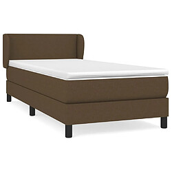 Maison Chic Structures de lit + matelas,Lit à sommier tapissier avec matelas Marron foncé 100x200 cm -MN53008