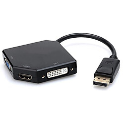 CABLING® Adaptateur DisplayPort Mâle vers HDMI VGA DVI(24+5) Femelle Adaptateur DP Résolution 4K et 1080P pour PC, Noir