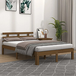 vidaXL Cadre de lit sans matelas marron miel bois massif 150x200 cm