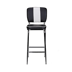 Mes Tabouret de bar 40x38x110 cm aspect cuir noir et blanc