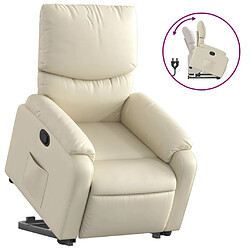 Maison Chic Fauteuil Relax pour salon, Fauteuil inclinable Crème Similicuir -GKD22365