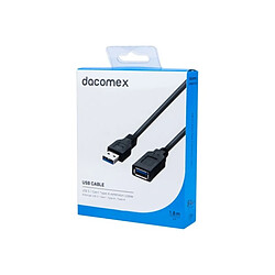 ABI DIFFUSION DACOMEX Rallonge USB 3,1 Gen1 Type-A - Type-A noire - 1,8 m 