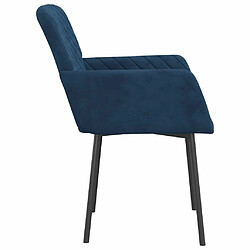 Maison Chic Lot de 2 Chaises à manger | Chaise de salle à manger cuisine Bleu Velours -GKD99442 pas cher