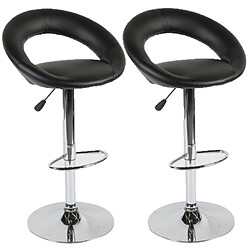 Toilinux Lot de 2 tabourets de bar Sasha similicuir - Noir Toilinux - Lot de 2 tabourets de bar Sasha similicuir - Noir - Design