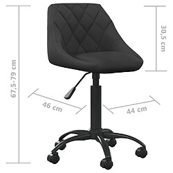 vidaXL Chaise de bureau Noir Velours pas cher