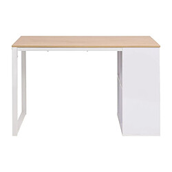 vidaXL Table d'écriture 120x60x75 cm Chêne et blanc