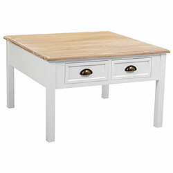 Table Basse Alexandra House Living Blanc Marron Alliage de Zinc Bois MDF 80 x 50 x 80 cm