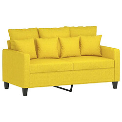 vidaXL Canapé à 2 places Jaune clair 120 cm Tissu