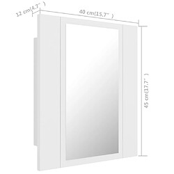 vidaXL Armoire salle de bain à miroir LED Blanc 40x12x45 cm Acrylique pas cher