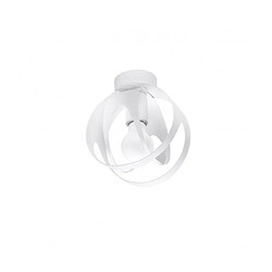 Luminaire Center Plafonnier Tulos Semi Acier blanc 1 ampoule 21cm