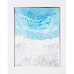 Pegane Tableau peinture à l'huile sur toile,peinte abstraite avec cadre en bois blanc - Longueur 120 x Profondeur 3.5 x Hauteur 160 cm