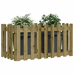 Avis Maison Chic Jardinière,Lit surélevé de jardin - Bac à fleurs - pot de fleur design de clôture bois de pin imprégné -GKD69278