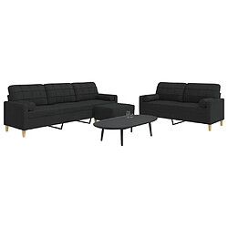 vidaXL Ensemble de canapés 3 pcs repose-pied et coussins décoratifs 