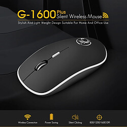 Acheter Wewoo Souris sans fil 2.4Ghz 1600 DPI USB muette ergonomique et silencieuse (noir)