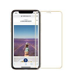 Protecteur écran en verre trempé bord de taille complète 9H arc 2.5D anti-éclatement or pour votre Apple iPhone XS Max 