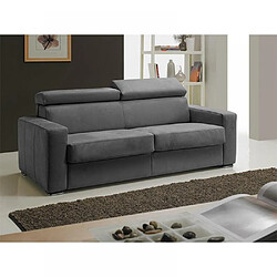 Inside 75 Canapé EXPRESS MELBOURNE couchage 120 cm matelas 18 cm nubucuir gris graphite 