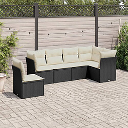 vidaXL Salon de jardin 6 pcs avec coussins noir résine tressée