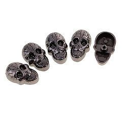 5 Set Skull Head Screwback Studs Punk Rivers pour sacs Chaussures Leathercraft Black pas cher