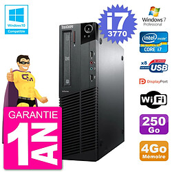 PC Lenovo ThinkCentre M82 SFF i7-3770 RAM 4Go Disque 250Go Graveur DVD Wifi W7 · Occasion 