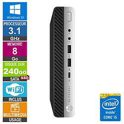 HP 800 G3 Mini i5-6500T 3.10GHz 8Go/240Go SSD Wifi W10 · Reconditionné 