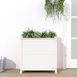 Maison Chic Jardinière,Bac à fleurs - pot de fleur blanc 82,5x40x78 cm bois massif de pin -GKD93220