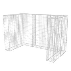 vidaXL Cadre à gabion de poubelle double Acier 180 x 100 x 120 cm