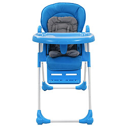 vidaXL Chaise haute pour bébé Bleu et gris