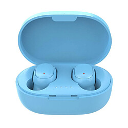 Chrono Oreillette Bluetooth avec boîtier de charge, deux microphones haute définition, assistant vocal compatible, commande tactile(Bleu)