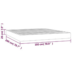 vidaXL Matelas de lit à ressorts ensachés Gris foncé 180x200x20 cm pas cher