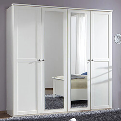 Pegane Armoire de rangement coloris blanc - Dim : 180 X 58 X 210 cm 