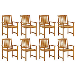 Avis Maison Chic Lot de 8 Chaises de jardin avec coussins | chaises d'extérieur | Fauteuil Relax Bois d'acacia solide -GKD63087