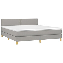 Avis vidaXL Sommier à lattes de lit et matelas et LED Gris clair 180x200 cm