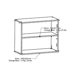 Acheter Dansmamaison Meuble haut de cuisine 78 cm Blanc/Chêne - MATBA