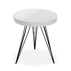 Versa Table d'appoint pour le salon, la chambre ou la cuisine Fontana 51x51x55cm,bois et métal, Blanc Versa Fontana Table d'appoint pour le salon, la chambre ou la cuisine. Table basse auxiliaire moderne, , Dimensions (H x l x L) 55 x 51 x 51 cm, Bois et métal, Couleur: Blanc