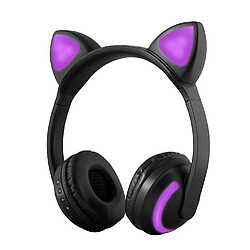 Avis Universal Casque oreille chat mignon oreille chat lumineux bluetooth compatible 5.0 casque casque sans fil 7 changement de couleur