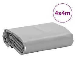 vidaXL Bâche gris 4x4 m 650 g/m² pas cher