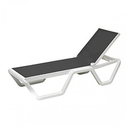 Webmarketpoint Chaise longue de piscine Vela Scab avec roues blanches et anthracite 