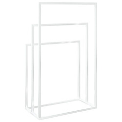 Maison Chic Porte-serviette sur pied,Étagère pour serviettes,Barre porte-serviett pour salle de bain Blanc 48x24x79 cm Fer -GKD73538 pas cher