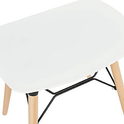 Acheter Mes Lot de 2 tabourets assise blanche et pieds naturels - YAREN