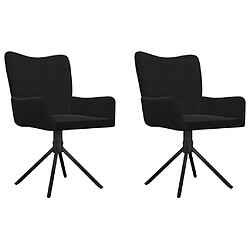 vidaXL Chaises pivotantes à manger lot de 2 Noir Velours