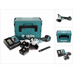 Makita DGA 513 RTJ Meuleuse d'angle sans fil 18V 125mm Brushless + 2x Batteries 5,0Ah + Chargeur + Coffret Makpac